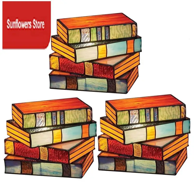 3PCS Stained Glass Stacked Books Lamp Stacked Books Glass Lamp Vintage Handcrafted Glass Nightstand Desk Book Lamps Multicolor
3PCS Stained Glass Stacked Books Lamp Stacked Books Glass Lamp Vintage Handcrafted Glass Nightstand Desk Book Lamps Multicolor