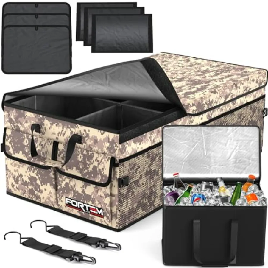 Trunk Organizer with Cooler for SUV Car Trunk Foldable Storage 600D Oxford Material Black Color Non-Slip Bottom Adjustable Stra
Trunk Organizer with Cooler for SUV Car Trunk Foldable Storage 600D Oxford Material Black Color Non-Slip Bottom Adjustable Stra