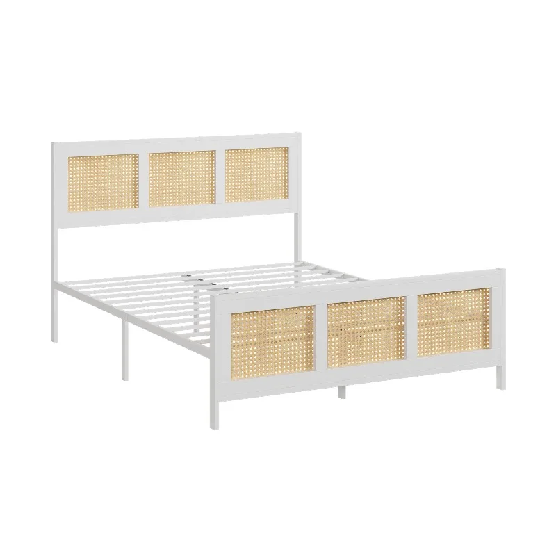 Size Rattan Bed Frame with Headboard, White Boho Cane Platform Bed Frame with Strong Metal Slat, Noise Free
Size Rattan Bed Frame with Headboard, White Boho Cane Platform Bed Frame with Strong Metal Slat, Noise Free