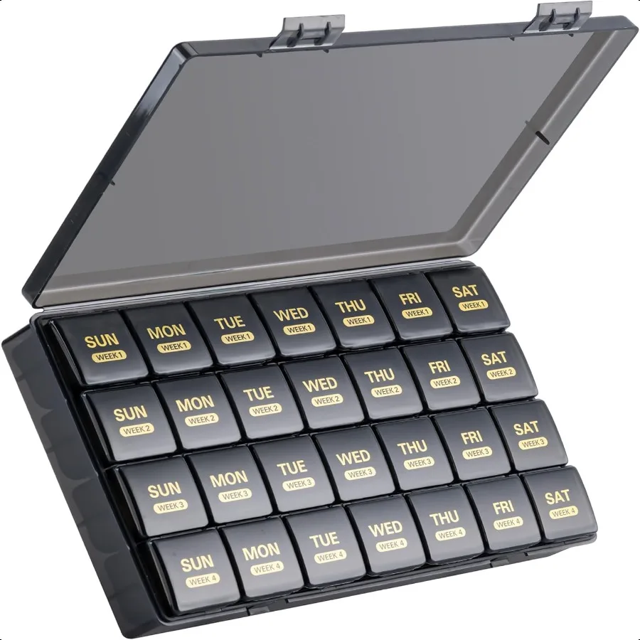 Monthly Pill Organizer 28 Day Pill Box 1 Time a Day with DustProof Case Large 4 Weeks a Month Pill Case Container Daily Vitamin
Monthly Pill Organizer 28 Day Pill Box 1 Time a Day with DustProof Case Large 4 Weeks a Month Pill Case Container Daily Vitamin