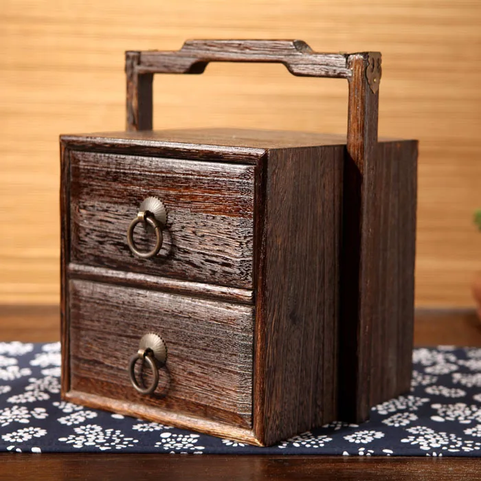 Portable Multi-layer Wood Storage Box Jewelry Box Drawer Storage Case New Chinese Style Display Tea Box Food Box
Portable Multi-layer Wood Storage Box Jewelry Box Drawer Storage Case New Chinese Style Display Tea Box Food Box