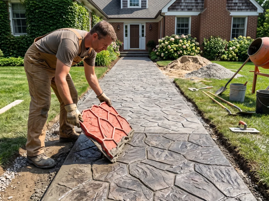 65x48cm Concrete Stamp Mat for Irregular Stone Texture, Reusable Rubber Mold for Patio & Garden Walkway Paving
65x48cm Concrete Stamp Mat for Irregular Stone Texture, Reusable Rubber Mold for Patio & Garden Walkway Paving