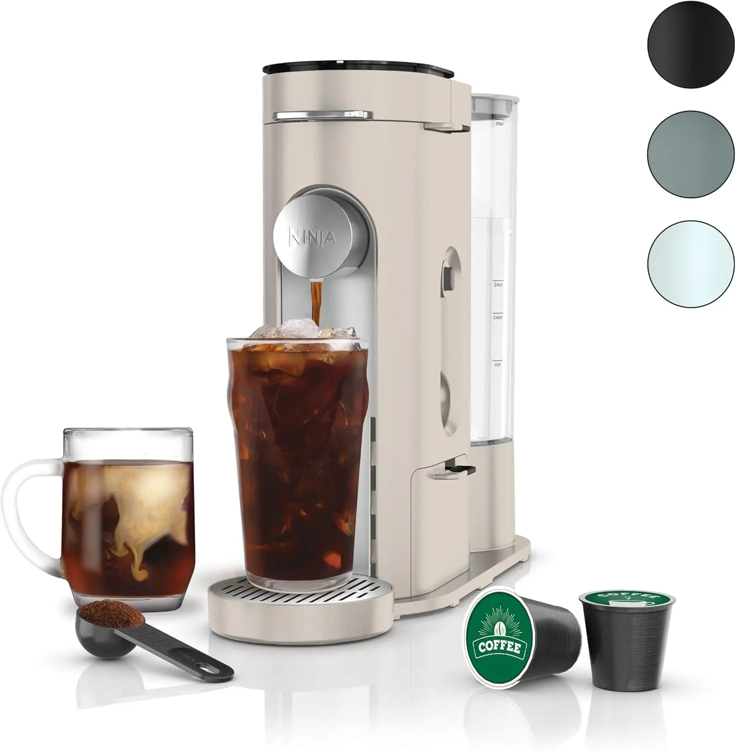 Single-Serve Coffee Maker, K-Cup Pod Compatible, Brews Grounds, Compact Design, 56-oz. Reservoir, Iced Coffee Maker
Single-Serve Coffee Maker, K-Cup Pod Compatible, Brews Grounds, Compact Design, 56-oz. Reservoir, Iced Coffee Maker