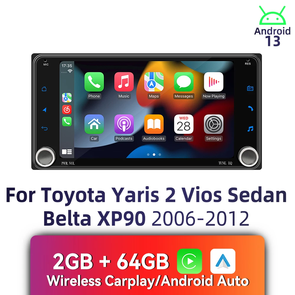 2Din Android радио 7 "экран беспроводной Carplay авторадио автомобильный мультимедиа для Toyota Yaris 2 Vios седан Belta XP90 2006-2012 стерео
2Din Android радио 7 "экран беспроводной Carplay авторадио автомобильный мультимедиа для Toyota Yaris 2 Vios седан Belta XP90 2006-2012 стерео