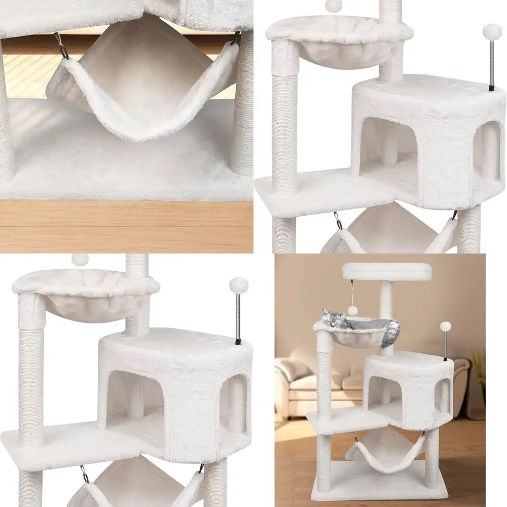 Бежевое кошачье дерево Deluxe 39,4 с кондоонетом и большим гамаком
Бежевое кошачье дерево Deluxe 39,4 с кондоонетом и большим гамаком