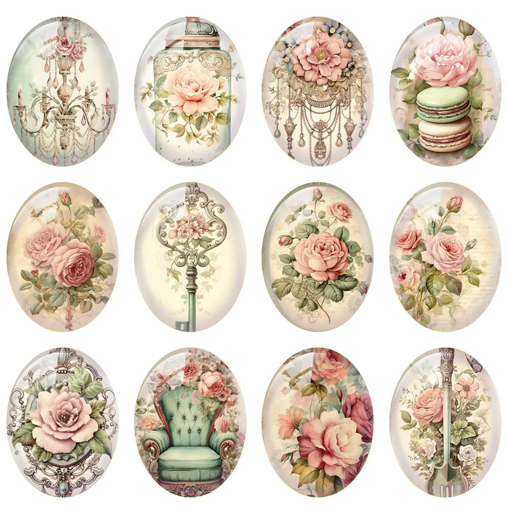 10pcs/lot Retro Rose Flower Peony Oval Photo Glass Cabochon Flatback Demo Flat Back Cameo For Diy Jewelry Making Supplies
10pcs/lot Retro Rose Flower Peony Oval Photo Glass Cabochon Flatback Demo Flat Back Cameo For Diy Jewelry Making Supplies