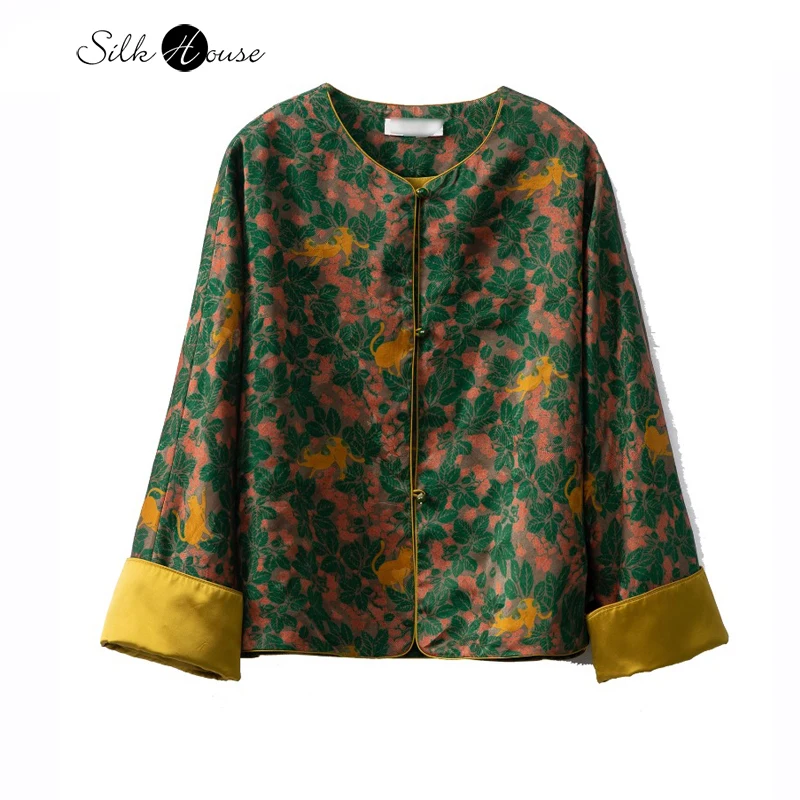 2024 Women's Fashion Autumn New 100% Natural Mulberry Silk Red Cloud Yarn HuaLuo Printed Round Neck Roll Up Sleeves Cardigan
2024 Women's Fashion Autumn New 100% Natural Mulberry Silk Red Cloud Yarn HuaLuo Printed Round Neck Roll Up Sleeves Cardigan