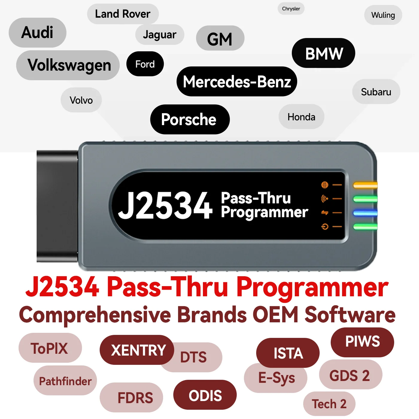 Программатор J2534 для Volkswagen Audi Mercedes-Benz Porsche BMW Land Rover GM Ford, поддержка программного обеспечения OEM (ODIS XENTRY PIWIS More)
Программатор J2534 для Volkswagen Audi Mercedes-Benz Porsche BMW Land Rover GM Ford, поддержка программного обеспечения OEM (ODIS XENTRY PIWIS More)