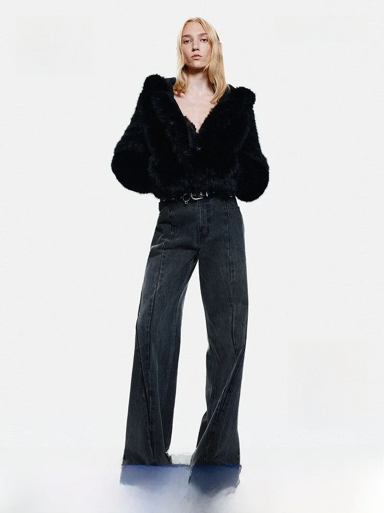 H&M Women's Straight Leg Retro Jeans Seam Design Trendy Long Trousers High Waist Cotton Youth Ladies Fashion Summer Jeans
H&M Women's Straight Leg Retro Jeans Seam Design Trendy Long Trousers High Waist Cotton Youth Ladies Fashion Summer Jeans