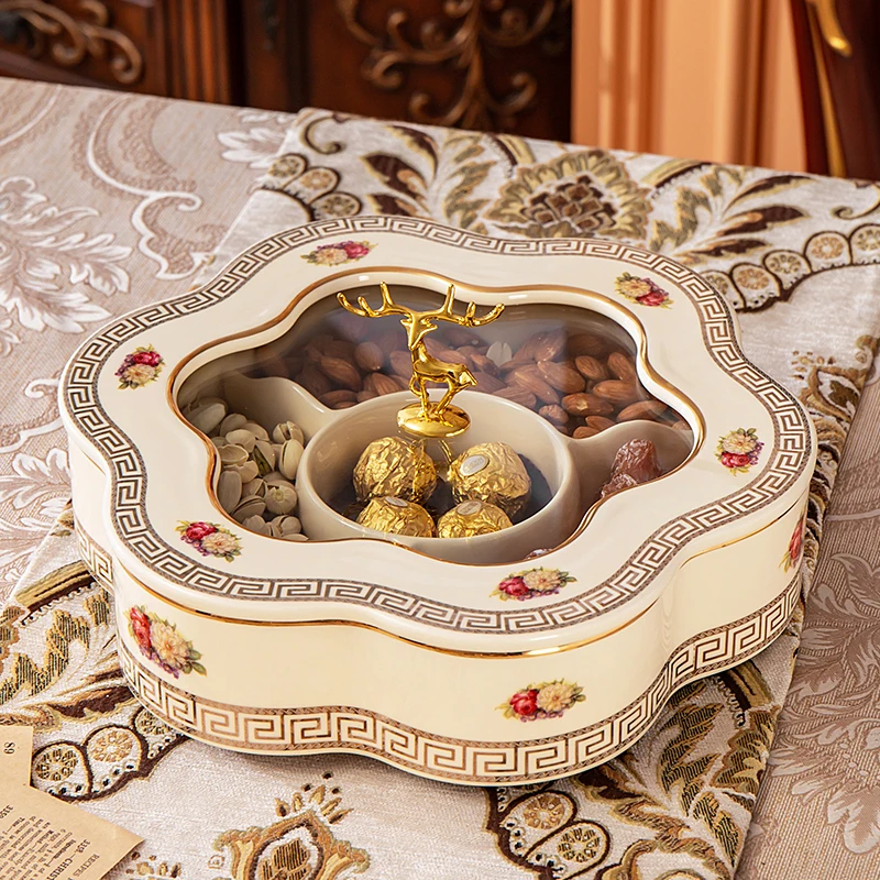 luxury living room, high-end wedding New Year, ceramic candy, dried fruit plate, storage box, compartment with lid
luxury living room, high-end wedding New Year, ceramic candy, dried fruit plate, storage box, compartment with lid