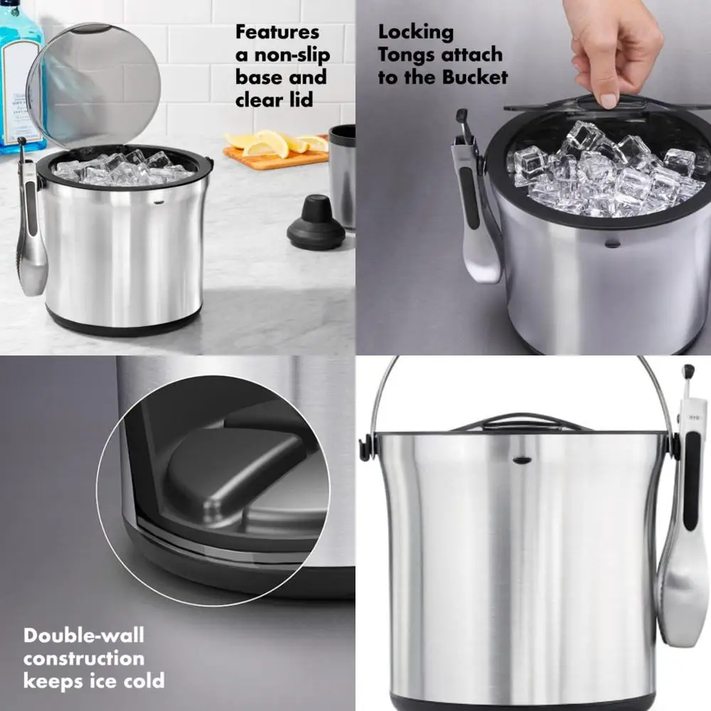 Stainless Steel Ice Bucket with Tongs Set
Stainless Steel Ice Bucket with Tongs Set