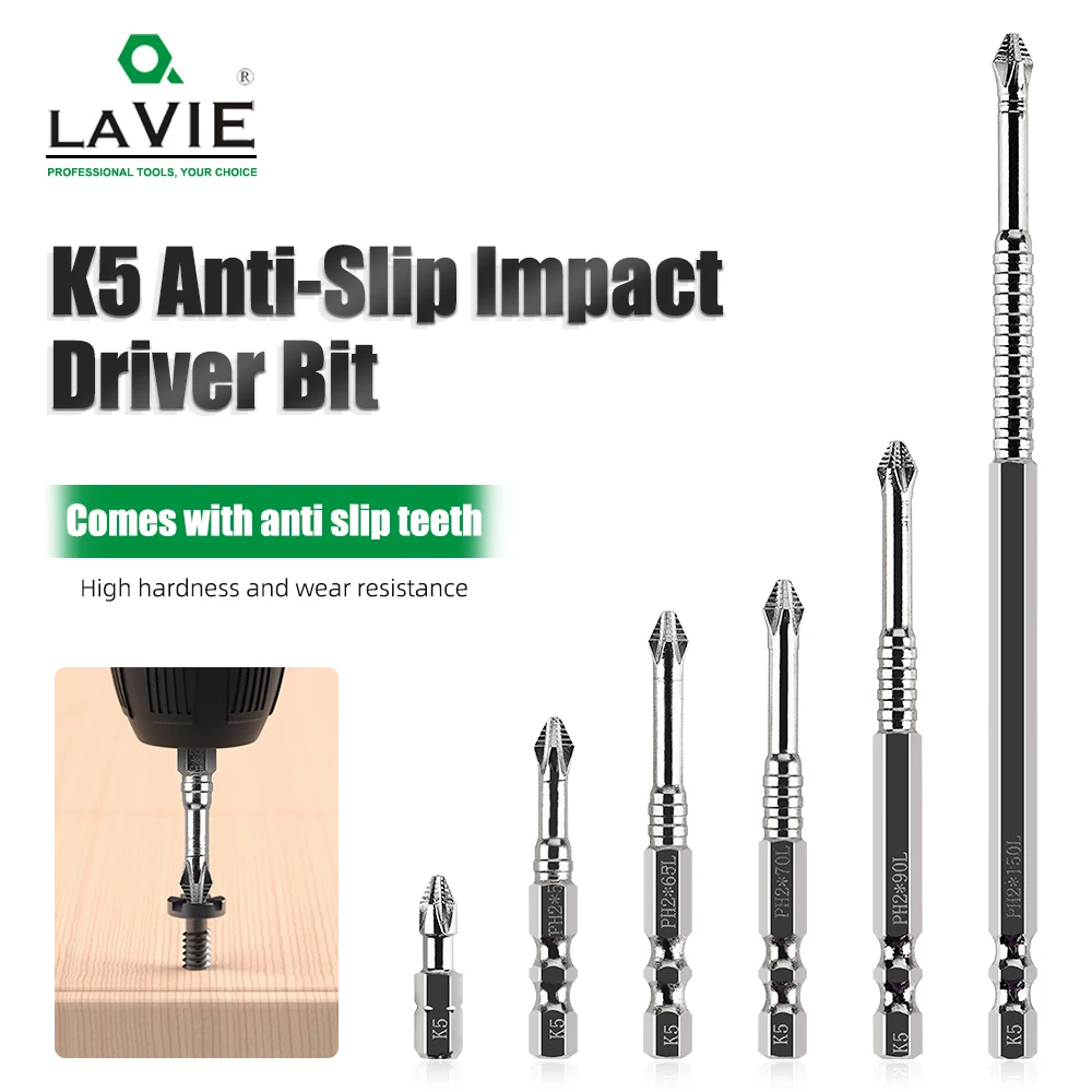 LAVIE 6pc Cross Magnetic Screwdriver Bit Alloy Steel Anti-Slip Long Drill Bit PH2 Cross Head Screw Driver Bit P50PH2T6
LAVIE 6pc Cross Magnetic Screwdriver Bit Alloy Steel Anti-Slip Long Drill Bit PH2 Cross Head Screw Driver Bit P50PH2T6