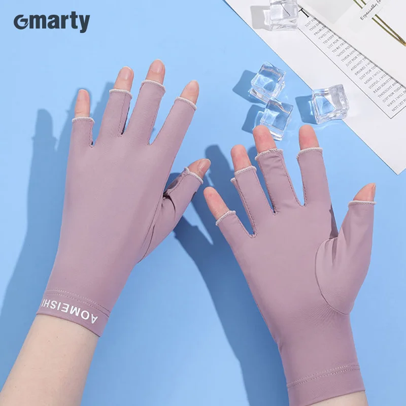 Summer Women's Ice Silk Thin Gloves Fingerless Half-finger UV Protection Sunscreen Female Gloves Nail Gloves Riding Driving
Summer Women's Ice Silk Thin Gloves Fingerless Half-finger UV Protection Sunscreen Female Gloves Nail Gloves Riding Driving