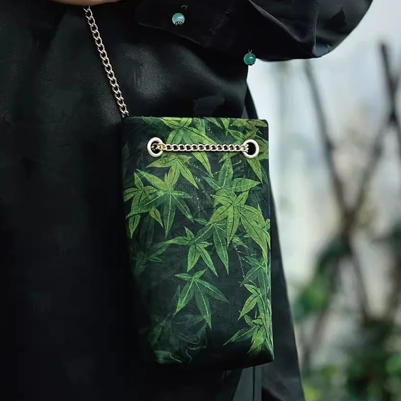 New Chinese Style Green Leaves Crossbody Bag Mini Chain Mobile Phone Bag Women Small Shoulder Bags Lady Girl Purses and Handbags
New Chinese Style Green Leaves Crossbody Bag Mini Chain Mobile Phone Bag Women Small Shoulder Bags Lady Girl Purses and Handbags