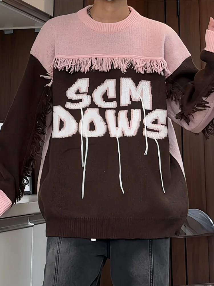 Американский ретро-свитер с цветными блоками и круглым вырезом, осенне-зимний, для пар, в стиле оверсайз, с бахромой, дизайн в виде линий, для повседневной носки
Американский ретро-свитер с цветными блоками и круглым вырезом, осенне-зимний, для пар, в стиле оверсайз, с бахромой, дизайн в виде линий, для повседневной носки