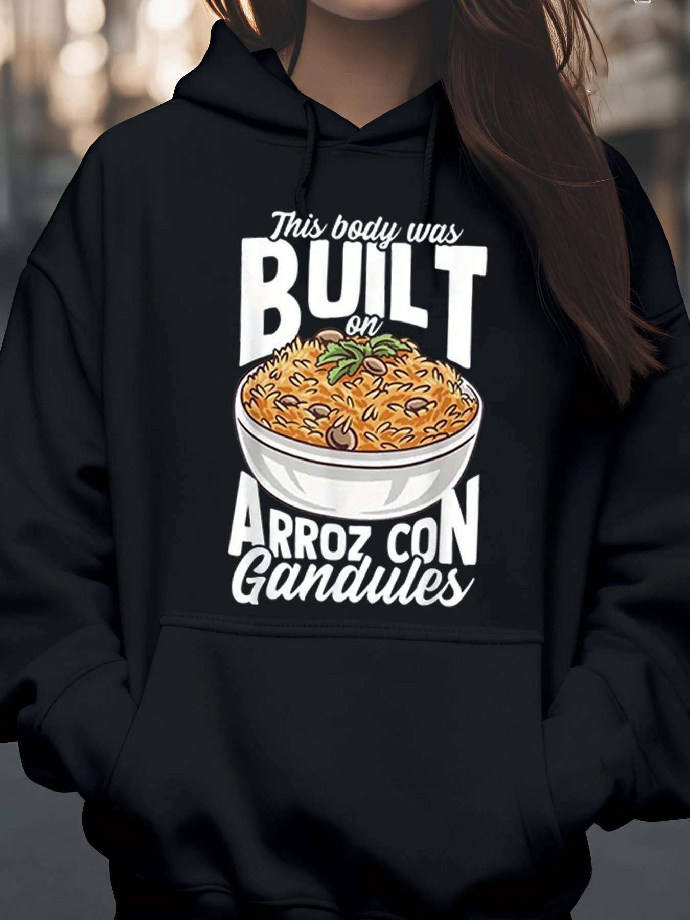 Толстовка с принтом риса и Gandules, повседневная одежда на День Благодарения, женская одежда больших размеров
Толстовка с принтом риса и Gandules, повседневная одежда на День Благодарения, женская одежда больших размеров