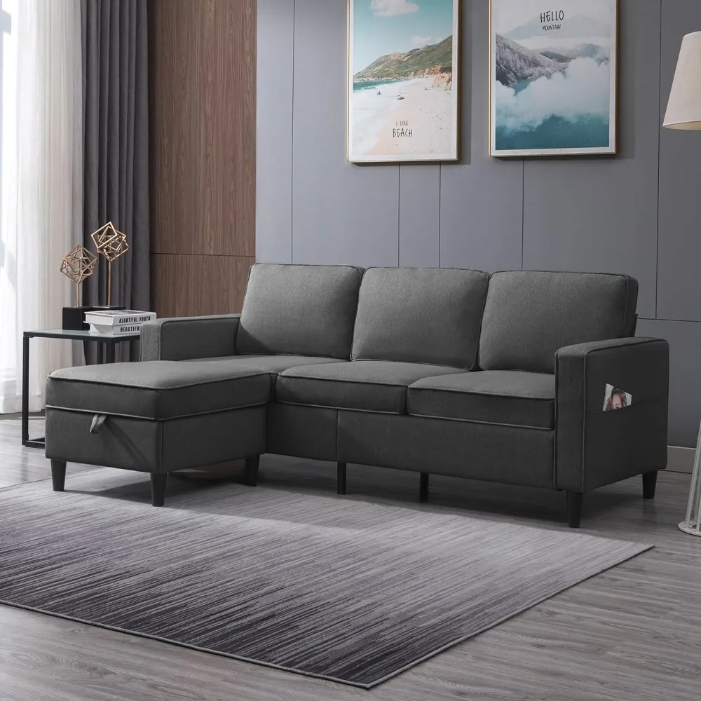 Living Room Sofas, 78" W Convertible Combination Sofa, L-Shaped Sofa, Linen Couch, Living Room Sofas
Living Room Sofas, 78" W Convertible Combination Sofa, L-Shaped Sofa, Linen Couch, Living Room Sofas