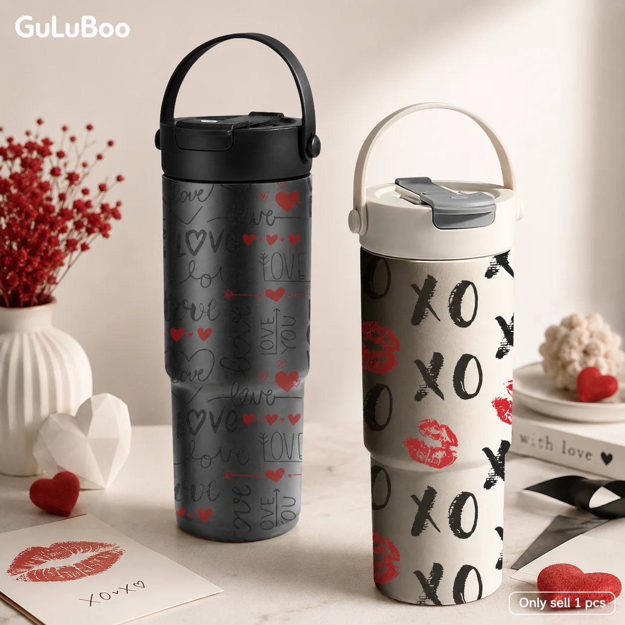 Valentine's Day Heart Graffiti Vacuum Flasks 700ml Ceramic Lined Vacuum Insulated Tumbler With Tea Infuser & Hidden Straw
Valentine's Day Heart Graffiti Vacuum Flasks 700ml Ceramic Lined Vacuum Insulated Tumbler With Tea Infuser & Hidden Straw