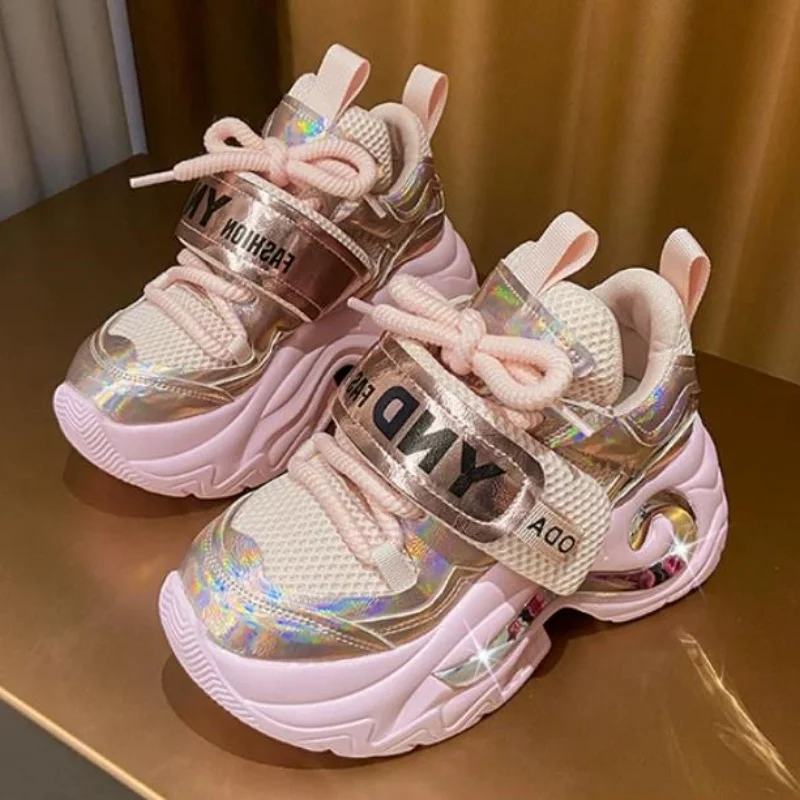 8cm Summer Shiny Sequins Chunky Platform Sneakers Women Breathable Lace Up Height Increase Shoes Woman Fashion Cute Pink Sneaker
8cm Summer Shiny Sequins Chunky Platform Sneakers Women Breathable Lace Up Height Increase Shoes Woman Fashion Cute Pink Sneaker