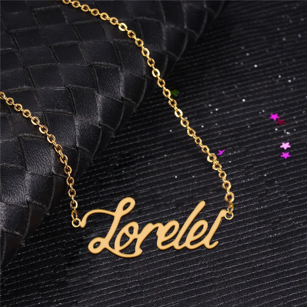 Stainless Steel Personalized Lorelei Name Necklaces for Women Jewelry Gold color Nameplate Pendant for Mothers Girlfriend Gift
Stainless Steel Personalized Lorelei Name Necklaces for Women Jewelry Gold color Nameplate Pendant for Mothers Girlfriend Gift