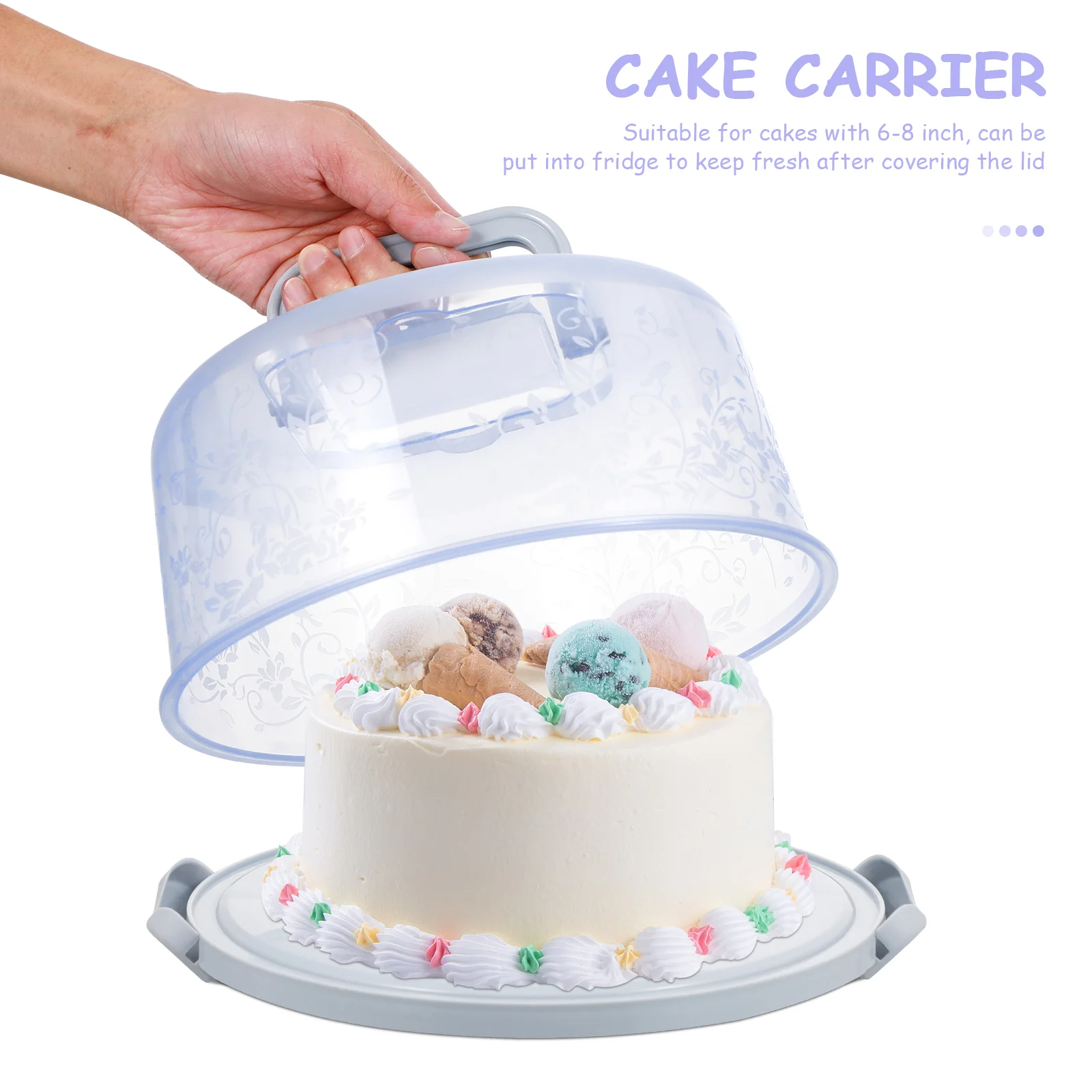 Cake Storage Container Carrier Holder with Lid Cover Portable Round Keeper Organizer Stand
Cake Storage Container Carrier Holder with Lid Cover Portable Round Keeper Organizer Stand