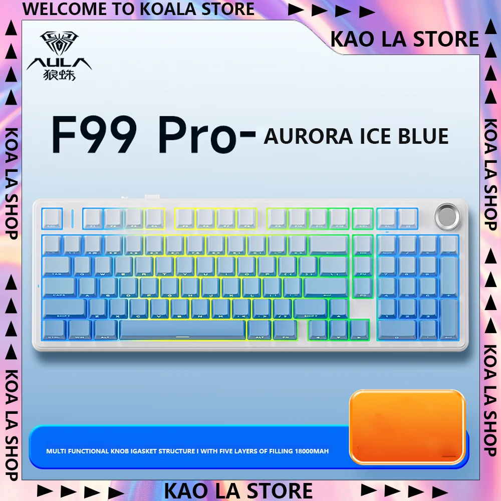 Aula F99 Pro Wireless Mechanical Keyboard 98Keys Hot Swappable Bluetooth 3Mode RGB Keyboard Customized PC Gamer Accessories Gift
Aula F99 Pro Wireless Mechanical Keyboard 98Keys Hot Swappable Bluetooth 3Mode RGB Keyboard Customized PC Gamer Accessories Gift