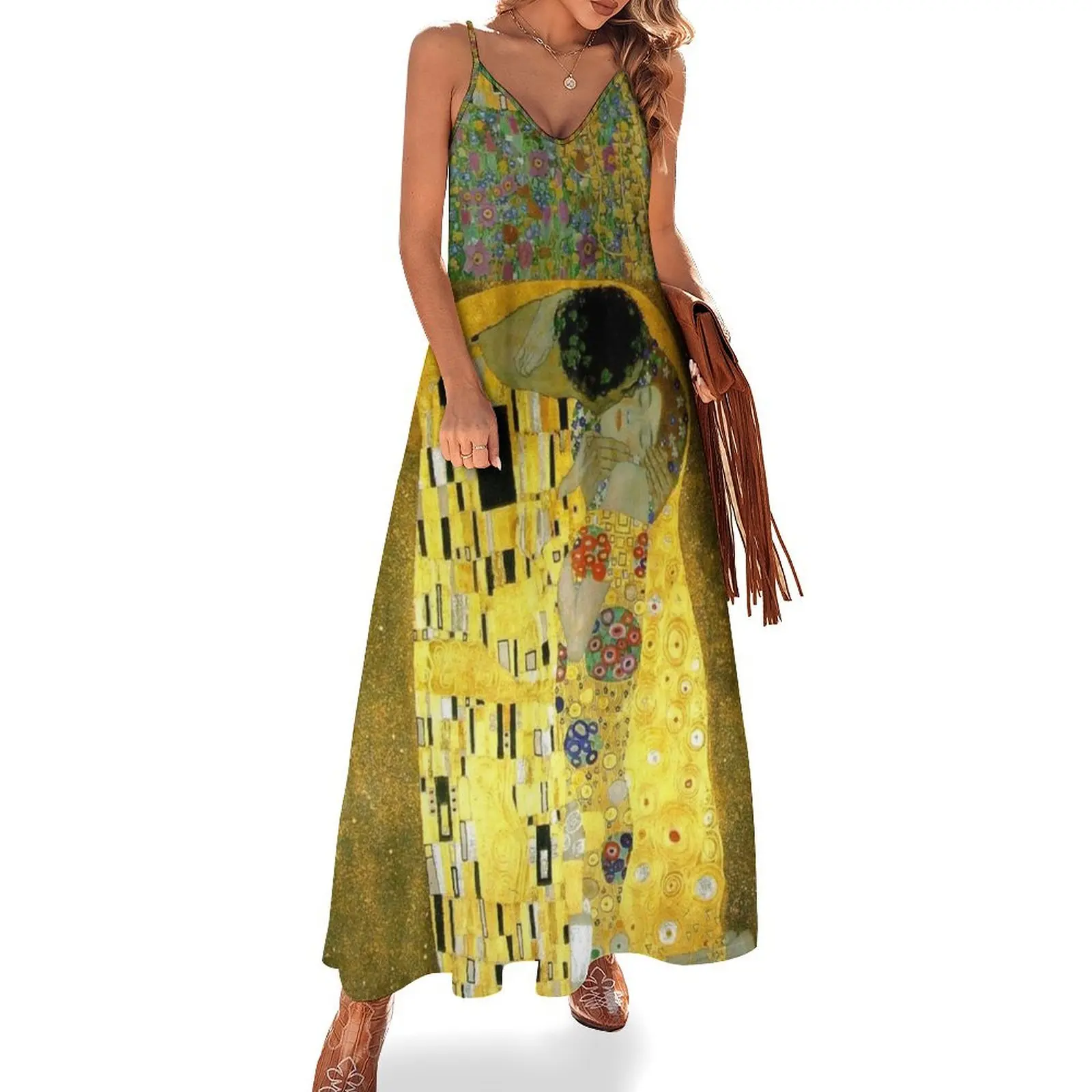 Gustav Klimt's The Kiss (1907–1908) Sleeveless Long Dress luxury dress women party dresses Dress
Gustav Klimt's The Kiss (1907–1908) Sleeveless Long Dress luxury dress women party dresses Dress