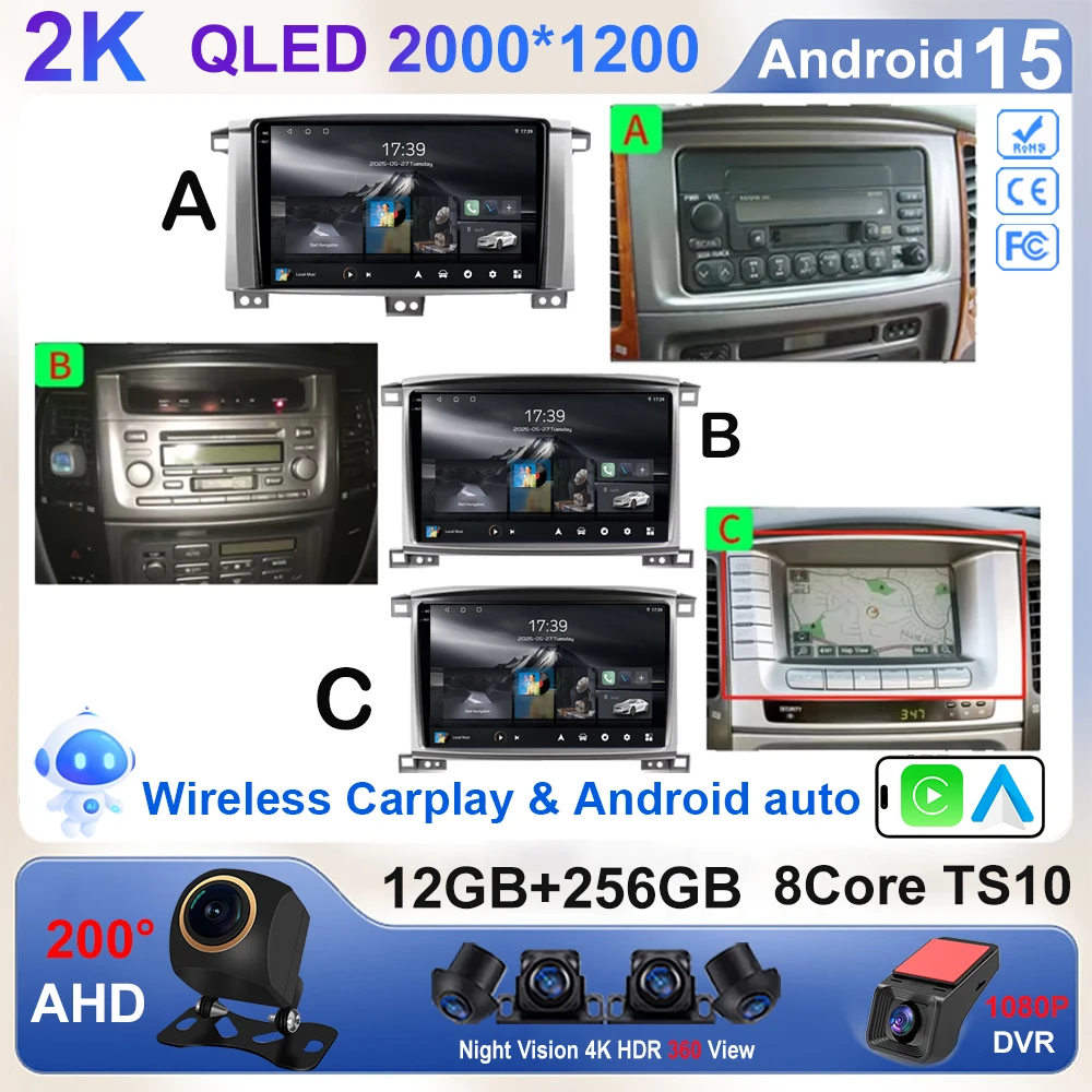 For Toyota LC100 Land Cruiser 100 LC 100 2002 2003 - 2007 Car Radio Android 15 GPS 8Core DSP Multimedia Player Navigation 2K
For Toyota LC100 Land Cruiser 100 LC 100 2002 2003 - 2007 Car Radio Android 15 GPS 8Core DSP Multimedia Player Navigation 2K