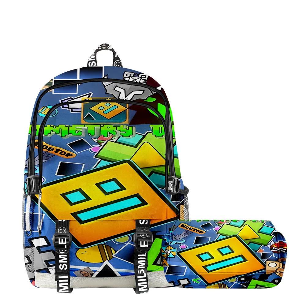 Geometry Dash Game Printed Double layered pencil case two-piece set for backpacks Anime Harajuku Cartoon large capacity backpack
Geometry Dash Game Printed Double layered pencil case two-piece set for backpacks Anime Harajuku Cartoon large capacity backpack