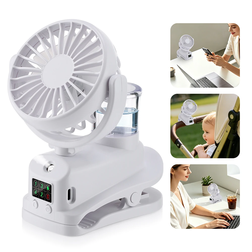 Rechargeable Desktop Fan Portable Clip Fan Wireless Ceiling Electric Fan Mini Spray Mister Humidifier Fan 360° Rotating Clip Fan
Rechargeable Desktop Fan Portable Clip Fan Wireless Ceiling Electric Fan Mini Spray Mister Humidifier Fan 360° Rotating Clip Fan