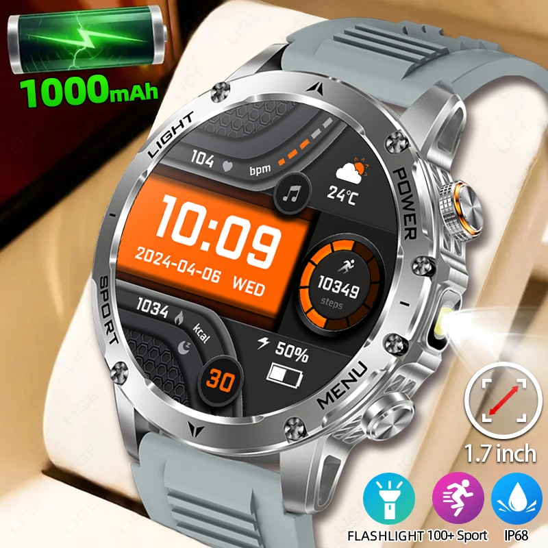 LIGE 2025 Smart Watch Men 1000mAh Large Capacity Battery Outdoor Flashlight Bluetooth Call Waterproof Sports Fitness Smartwatch
LIGE 2025 Smart Watch Men 1000mAh Large Capacity Battery Outdoor Flashlight Bluetooth Call Waterproof Sports Fitness Smartwatch