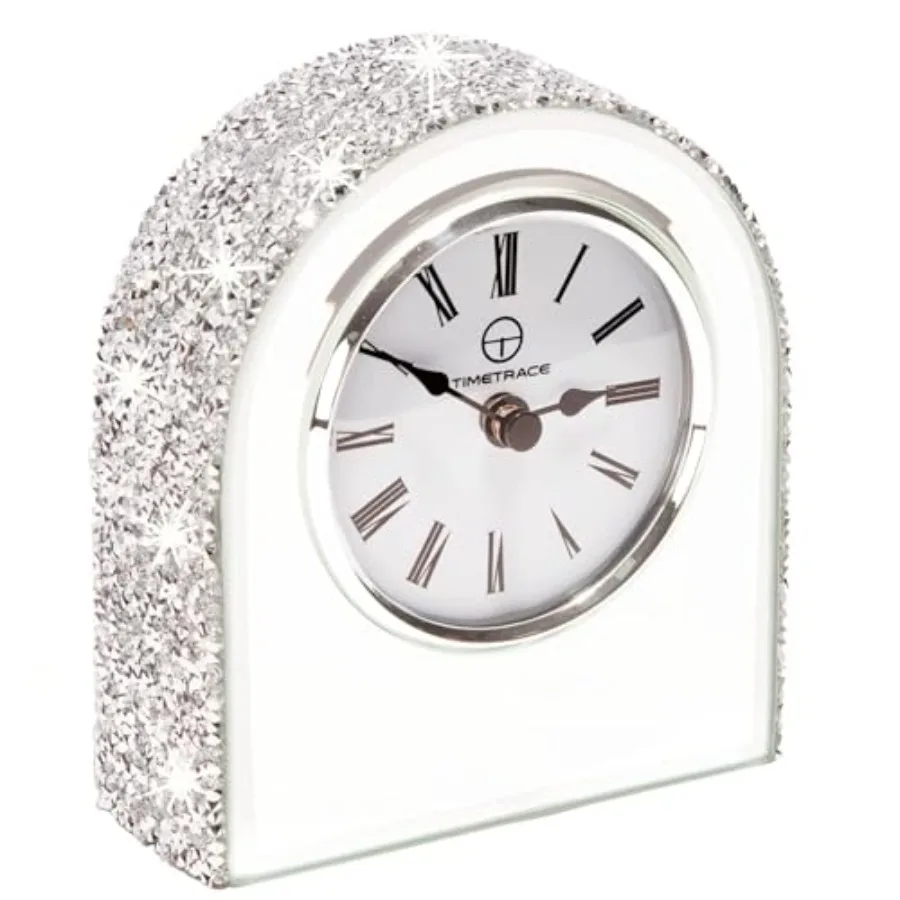 Mirror Glass Desk Table Clock with Diamond Inlay, 5.1 inches in Height, Morning Call for Desk Fireplace Living Room Home Sparkl
Mirror Glass Desk Table Clock with Diamond Inlay, 5.1 inches in Height, Morning Call for Desk Fireplace Living Room Home Sparkl