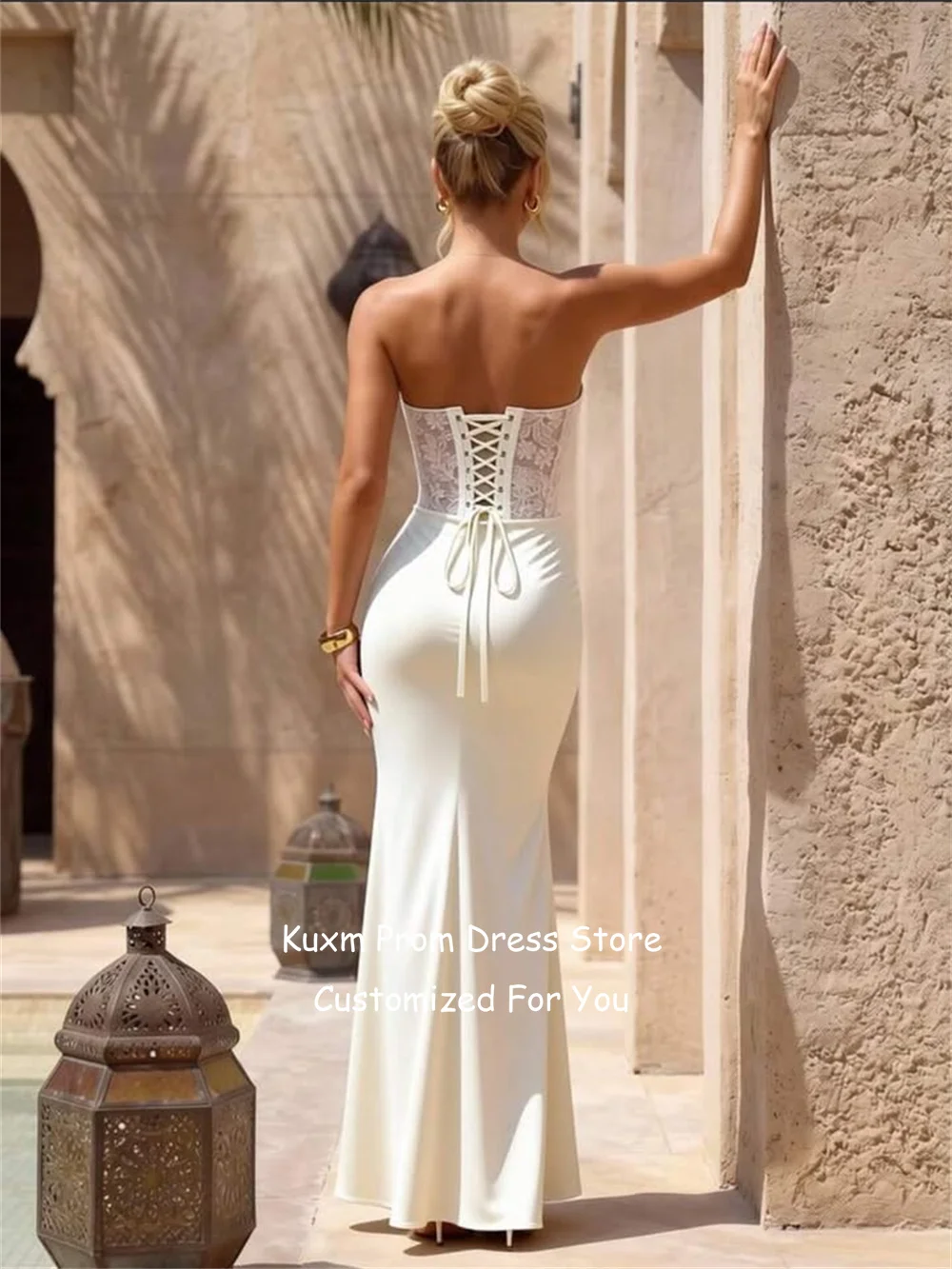Kuxm Satin Elegant Wedding Dresses Bride Sweetheart Sleeveless Lace Mermaid Vestidos De Novia Floor Length Dress Customized
Kuxm Satin Elegant Wedding Dresses Bride Sweetheart Sleeveless Lace Mermaid Vestidos De Novia Floor Length Dress Customized