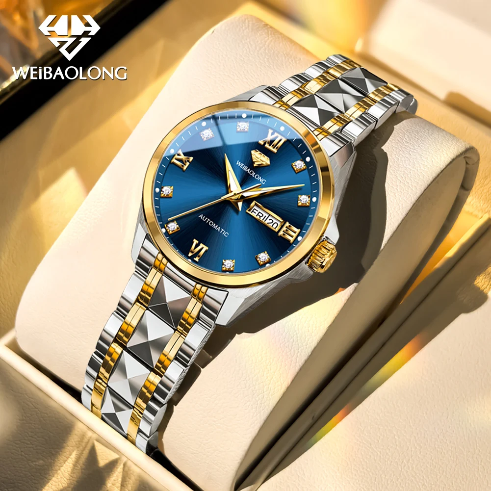 WEIBAOLONG Women's Watch Dual Calendar Display Real Diamond Dial Sapphire Mirror Tungsten steel Strap Automatic Mechanical Watch
WEIBAOLONG Women's Watch Dual Calendar Display Real Diamond Dial Sapphire Mirror Tungsten steel Strap Automatic Mechanical Watch