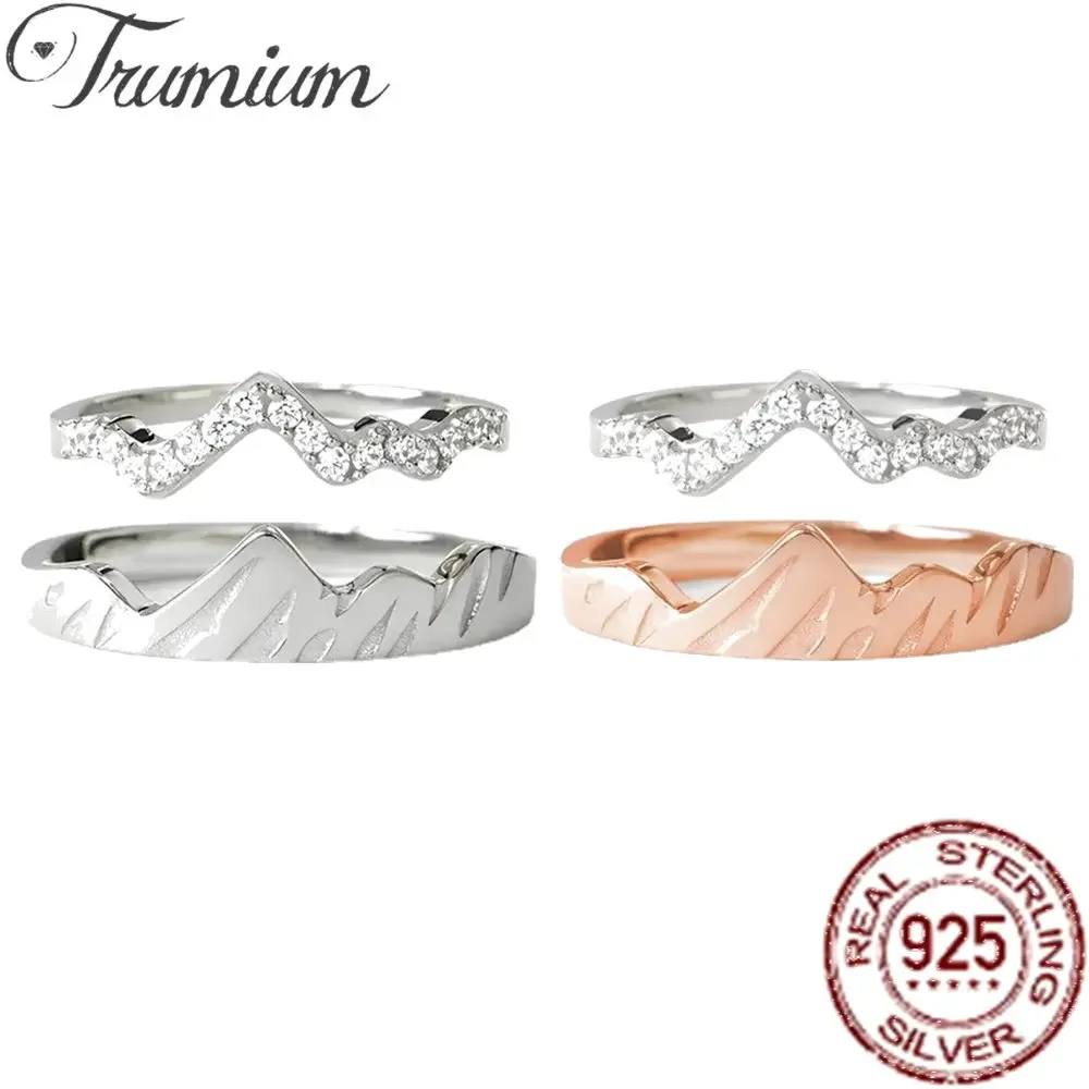 Trumium 2pcs 925 Sterling Silver Wave Double Rings for Women Irregular Gold Silver Mountain Couple Ring Engagement Wedding Bands
Trumium 2pcs 925 Sterling Silver Wave Double Rings for Women Irregular Gold Silver Mountain Couple Ring Engagement Wedding Bands