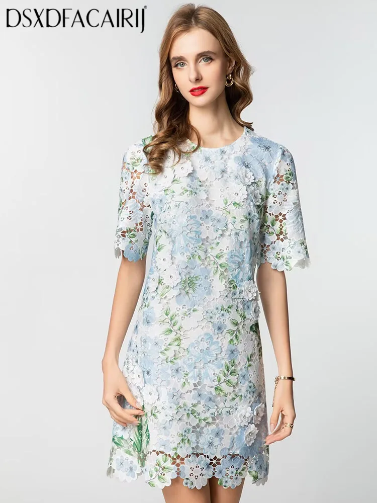 DSXDFACAIRIJ Women's O-Neck Dress Hollow out Water Soluble Flowers Short Sleeves Diamond Vintage Print Summer Fashion Female
DSXDFACAIRIJ Women's O-Neck Dress Hollow out Water Soluble Flowers Short Sleeves Diamond Vintage Print Summer Fashion Female