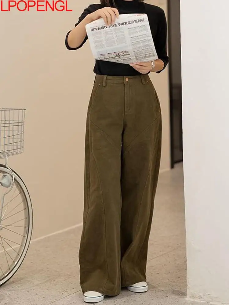 Woman High-waisted Button Wide Leg Jeans Spring And Autumn New Loose Casual Versatile Streetwear Straight Washed Cargo Pants
Woman High-waisted Button Wide Leg Jeans Spring And Autumn New Loose Casual Versatile Streetwear Straight Washed Cargo Pants