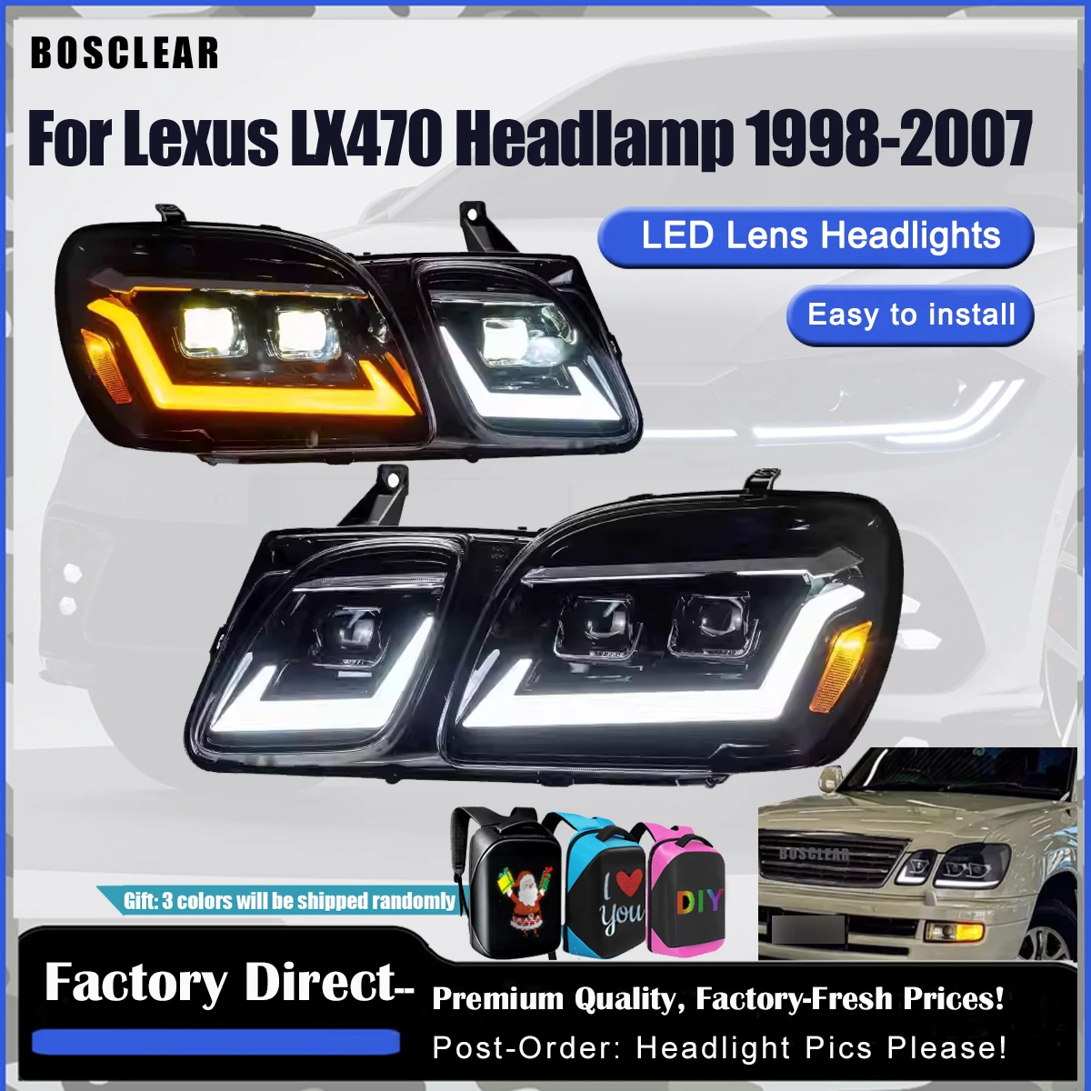 Фара для Lexus LX470 1998 1999 2000 2003-2007 LX 470, обновленная часть, светодиодная фара, проектор, дневные ходовые огни
Фара для Lexus LX470 1998 1999 2000 2003-2007 LX 470, обновленная часть, светодиодная фара, проектор, дневные ходовые огни