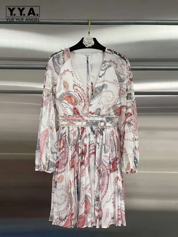 Retro Fashion Female V-Neck Zipper Breathable Printing Dress Elegant Ladies Beading Long Sleeves High Quality A Line Dresses
Retro Fashion Female V-Neck Zipper Breathable Printing Dress Elegant Ladies Beading Long Sleeves High Quality A Line Dresses