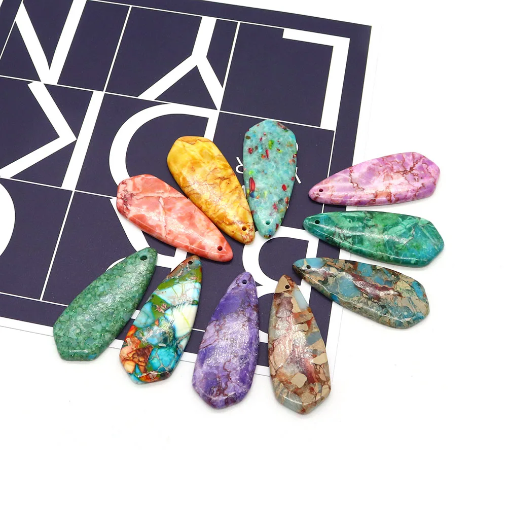1pc Natural Stone Flower Material Pine Drop Pendant Water Drop Shape Synthetic Stone Pendant Hand DIY Necklace Jewelry Accessory
1pc Natural Stone Flower Material Pine Drop Pendant Water Drop Shape Synthetic Stone Pendant Hand DIY Necklace Jewelry Accessory