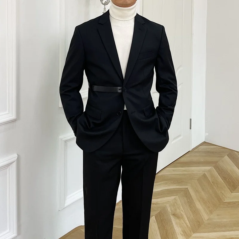 Spring British Belt Designer Suit Two Piece Wedding Party Suit Groom Banquet Men Suit Slim Fit Costume Homme Mariage Royal Blue
Spring British Belt Designer Suit Two Piece Wedding Party Suit Groom Banquet Men Suit Slim Fit Costume Homme Mariage Royal Blue