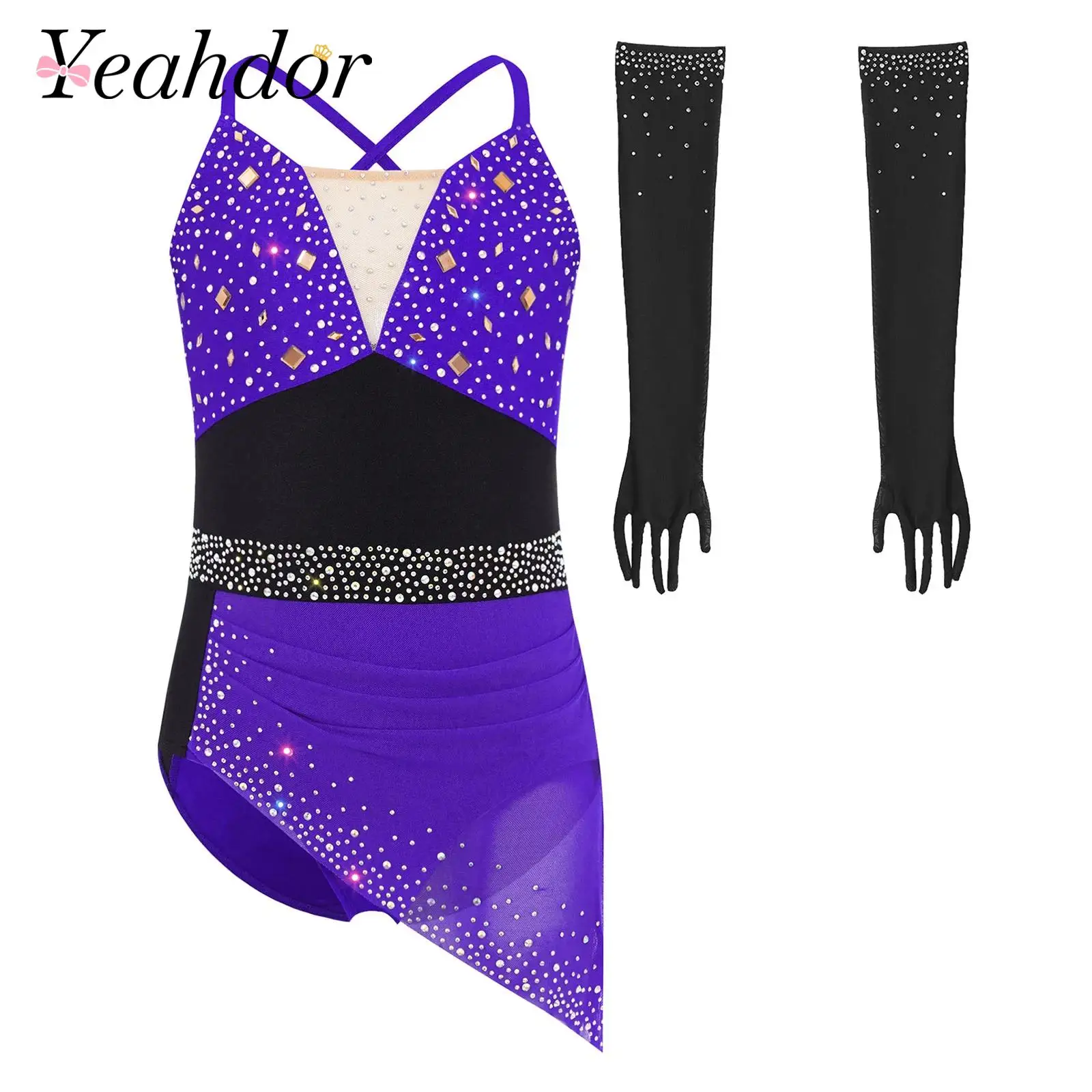 Kids Shiny Rhinestones Ballet Gymnastics Dance Leotard Girls Mesh Figure Skating Tops Childs Performance Competition Costumes
Kids Shiny Rhinestones Ballet Gymnastics Dance Leotard Girls Mesh Figure Skating Tops Childs Performance Competition Costumes