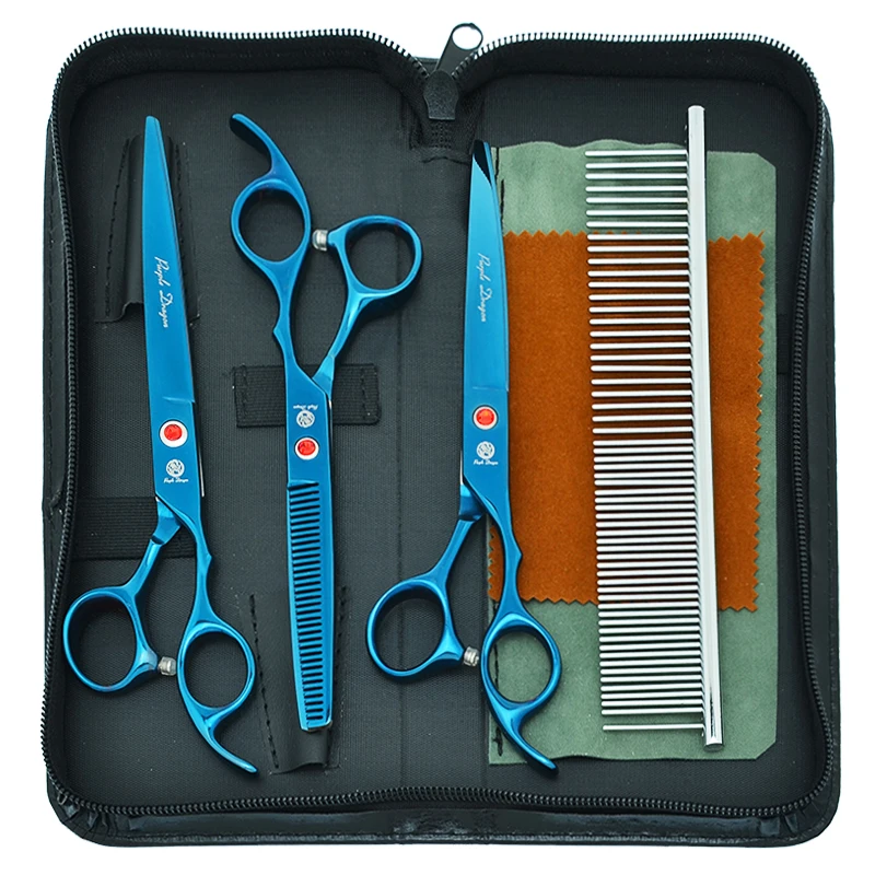 7.0" Purple Dragon Professional Pet Grooming Scissors Dog Cat Straight Curved Cutting Thinning Hair Shears Animals Tool B0023B
7.0" Purple Dragon Professional Pet Grooming Scissors Dog Cat Straight Curved Cutting Thinning Hair Shears Animals Tool B0023B