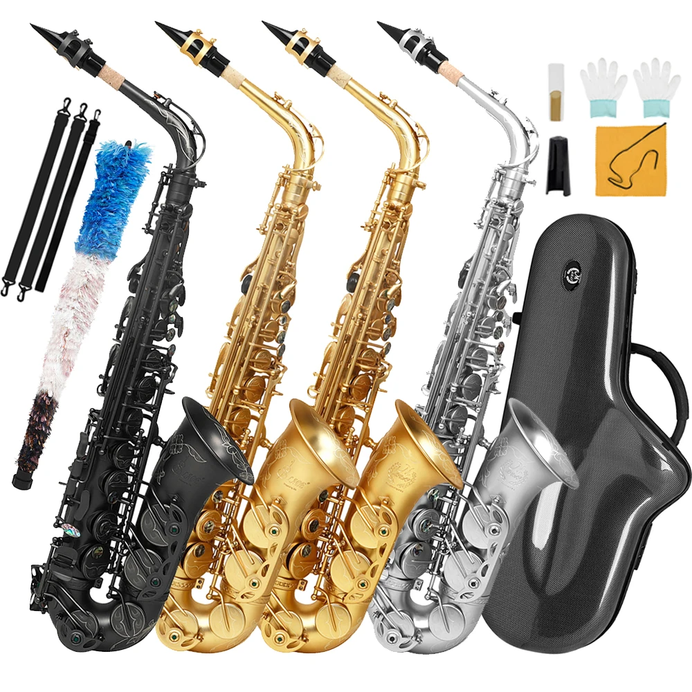 Eb Alto Saxophone Brass Nickel Plated E Flat Sax Professional Woodwind Musical Instruments With Saxfone Case Reeds Accessories
Eb Alto Saxophone Brass Nickel Plated E Flat Sax Professional Woodwind Musical Instruments With Saxfone Case Reeds Accessories