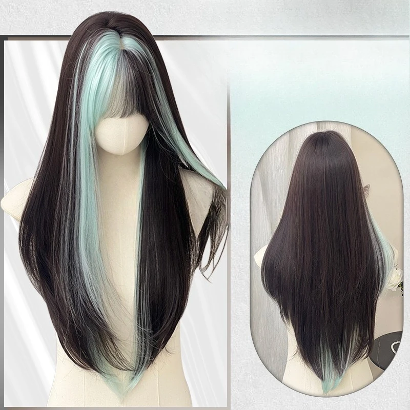 Wig Mint Sweetheart Highlights Sweet Cool Long Straight Hair Abia Culture Full Headgear
Wig Mint Sweetheart Highlights Sweet Cool Long Straight Hair Abia Culture Full Headgear
