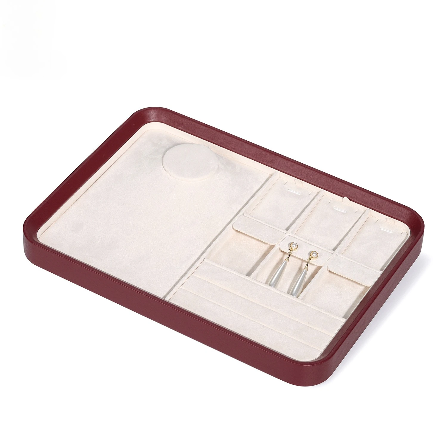 Classical High-end High-end Leather Jewelry Tray Retro Red Jewelry Store To See The Pallet Gold Jewelry Tray High-end Sense
Classical High-end High-end Leather Jewelry Tray Retro Red Jewelry Store To See The Pallet Gold Jewelry Tray High-end Sense