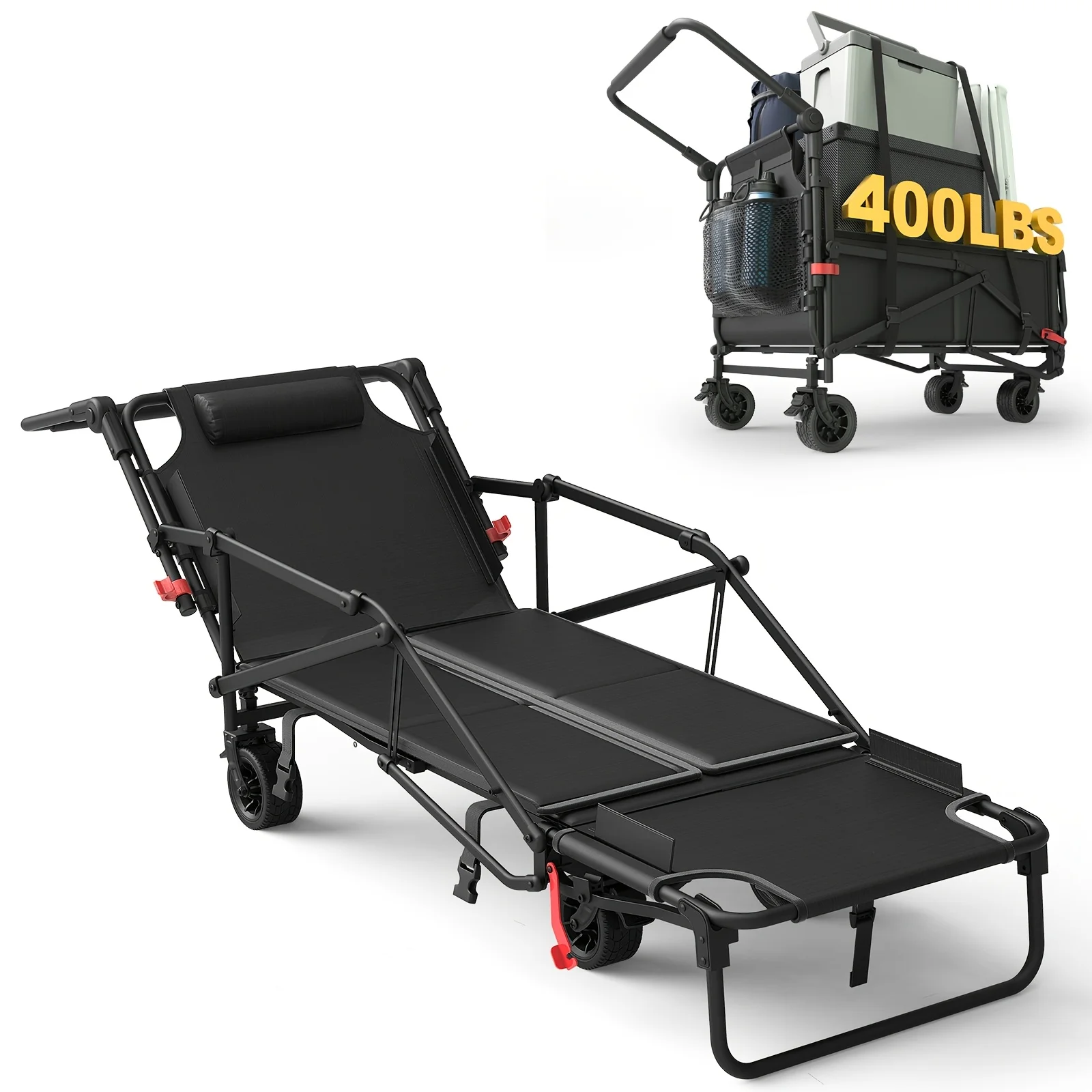 Heavy Duty Folding Wagon-2-in-1 Collapsible Cart 400lb, 650lb Capacity All-Terrain Wheels W/Brakes And ASide Pockets
Heavy Duty Folding Wagon-2-in-1 Collapsible Cart 400lb, 650lb Capacity All-Terrain Wheels W/Brakes And ASide Pockets