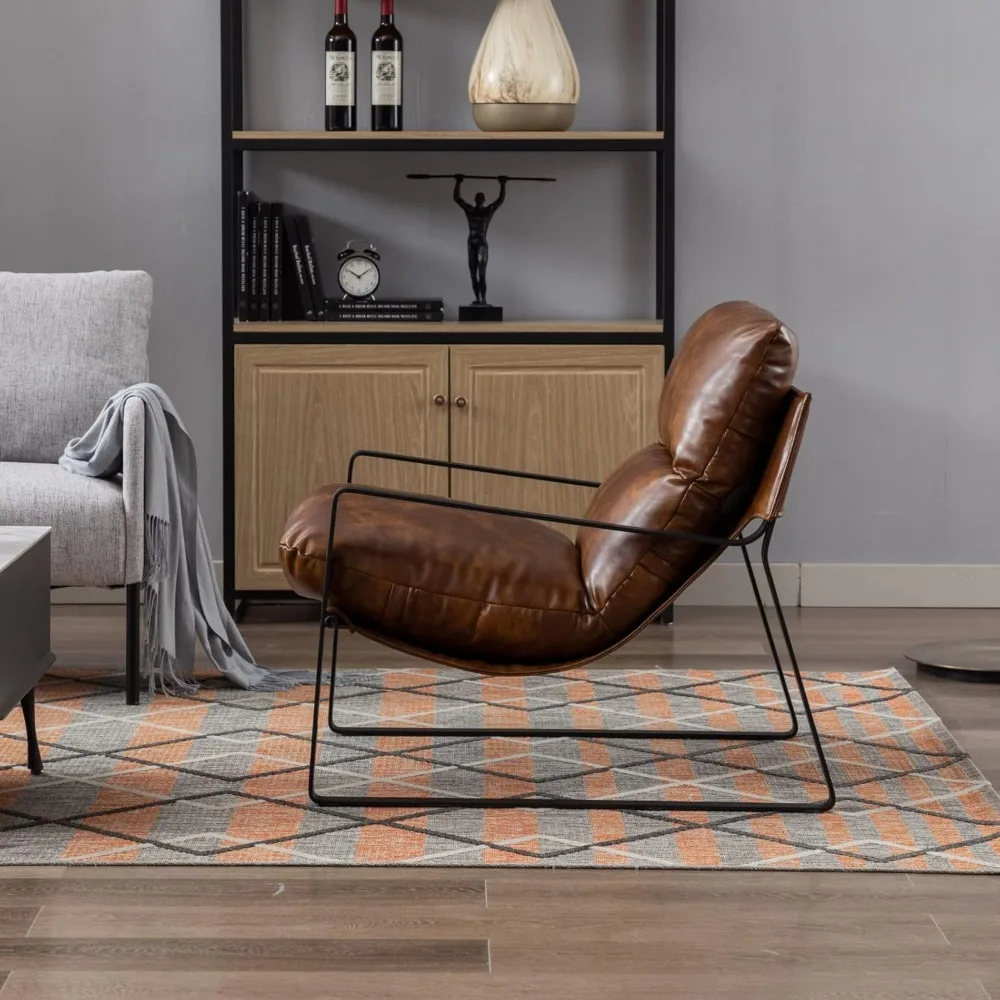 Mid-Century Accent Chair, Comfy Leather Side Chair with Armrest, Upholstered Leisure for Living Room Bedroom Reception Room
Mid-Century Accent Chair, Comfy Leather Side Chair with Armrest, Upholstered Leisure for Living Room Bedroom Reception Room