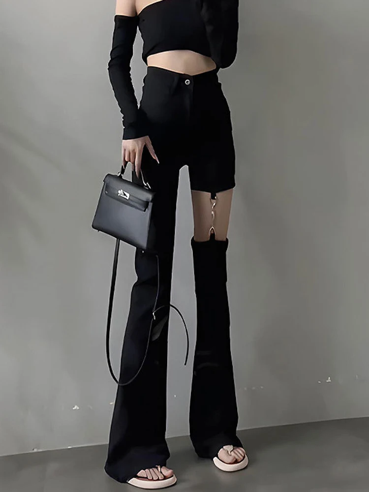 Zoki Hollow Out Y2K Flare Pants Women High Waist Slim Streetwear Black Trousers Vintage Removable Female Harajuku Design Pants
Zoki Hollow Out Y2K Flare Pants Women High Waist Slim Streetwear Black Trousers Vintage Removable Female Harajuku Design Pants