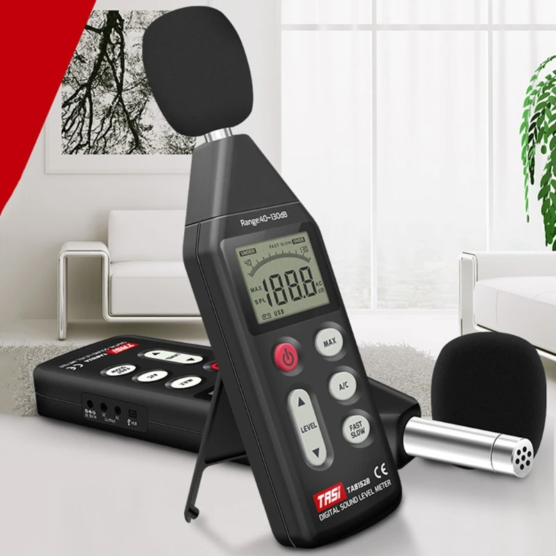 TA8152B Digital Noise Meter Sound Level Meter USB Data Connection 40-130dB Test M89B
TA8152B Digital Noise Meter Sound Level Meter USB Data Connection 40-130dB Test M89B